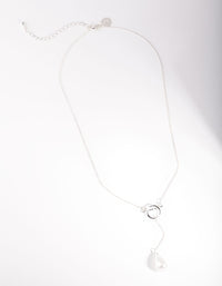 Silver Bar Pearl Drop Necklace - link has visual effect only