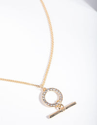 Gold Open Circle Bar Necklace - link has visual effect only