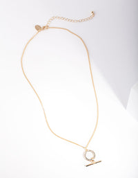 Gold Open Circle Bar Necklace - link has visual effect only