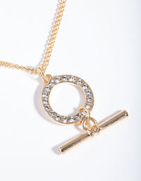 Gold Open Circle Bar Necklace - link has visual effect only