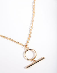 Gold Circle Bar Necklace - link has visual effect only