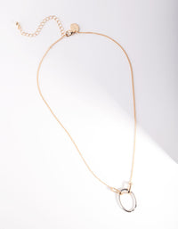 Mixed Metal Oval Linked Necklace - link has visual effect only