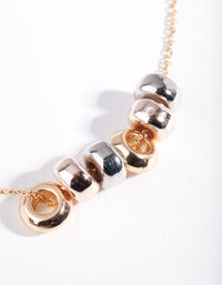 Mixed Metal Round Bead Necklace - link has visual effect only