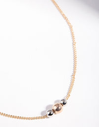 Mixed Metal Triple Ball Necklace - link has visual effect only