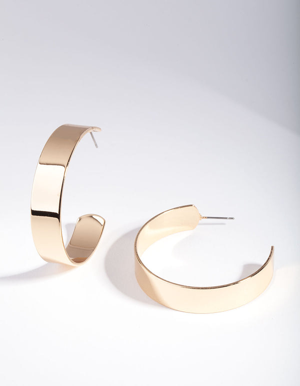 Gold Flat Hoop Wrap Earrings