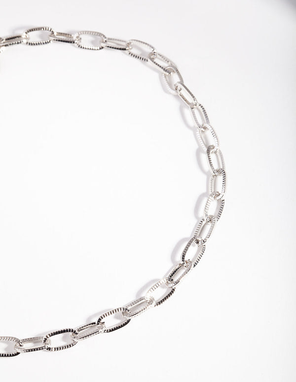 Silver Oval Link Choker