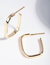 Gold Plated Sterling Silver Square Open Hoop Earrings - link has visual effect only