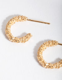 Gold Plated Sterling Silver Coral Hoop Earrings - link has visual effect only