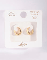 Gold Plated Sterling Silver Oval Huggie Hoop Earrings - link has visual effect only