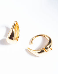 Gold Plated Sterling Silver Oval Huggie Hoop Earrings - link has visual effect only