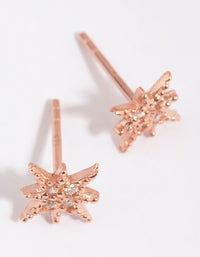 Rose Gold Plated Sterling Silver Diamante Starburst Stud Earrings - link has visual effect only