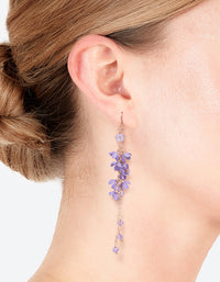 Purple Flower Cluster Drop Earrings - link has visual effect only