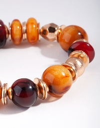 Red Mixed Resin Bead Bracelet - link has visual effect only