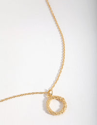 Gold Plated Sterling Silver Floral Open Circle Necklace - link has visual effect only