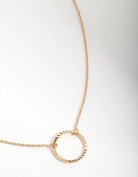 Gold Plated Sterling Silver Diamond Cut Circle Necklace - link has visual effect only