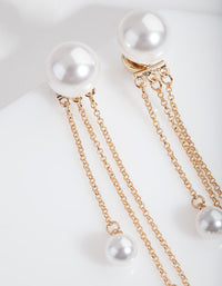 Gold Cascading Pearl Drop Earrings - link has visual effect only