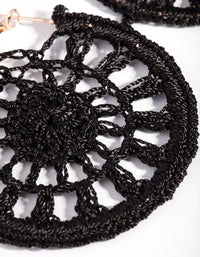 Black Crochet Disc Hoop Earrings - link has visual effect only