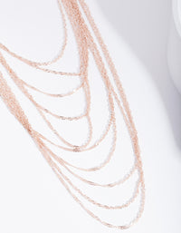 Rose Gold Twist Multi Row Necklace - link has visual effect only