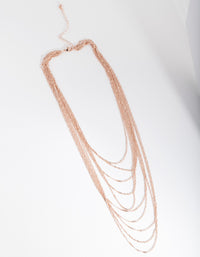 Rose Gold Twist Multi Row Necklace - link has visual effect only