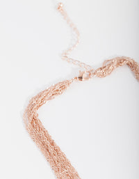 Rose Gold Twist Multi Row Necklace - link has visual effect only