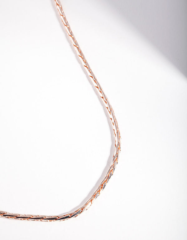 Rose Gold Wheat Chain Necklace