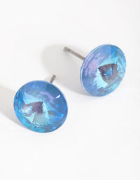 Blue Diamond Simulant Circle Stud Earrings - link has visual effect only