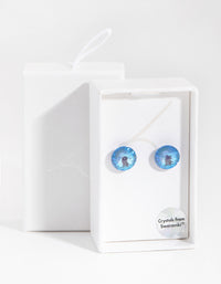 Blue Diamond Simulant Circle Stud Earrings - link has visual effect only