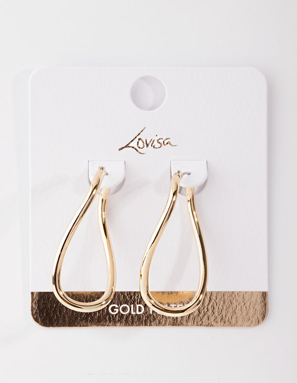 Gold Plated Organic Hoop Earrings