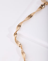 Gold Plated Twisted Long Necklace - link has visual effect only