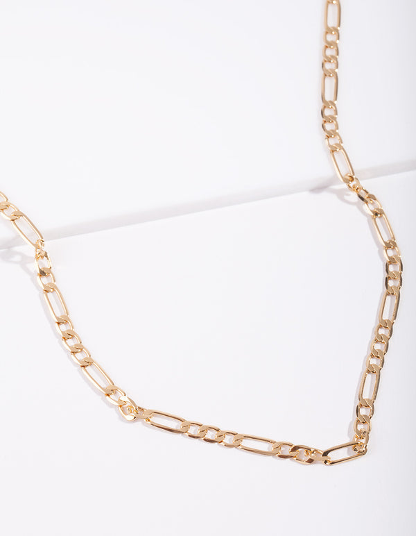 Gold Plated 60cm Figaro Necklace