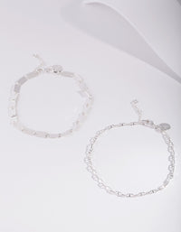 Real Silver Plated Bracelet Set - link has visual effect only