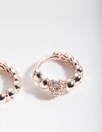 Rose Gold Diamante Bead Huggie Earrings - link has visual effect only