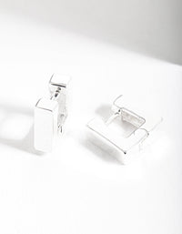 Silver Square Huggie Earrings - link has visual effect only