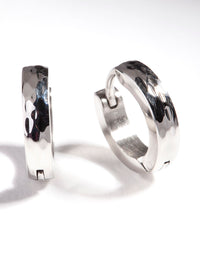 Surgical Steel Textured Huggie Earrings - link has visual effect only