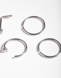 Pastel Surgical Steel Nose Stud Hoop 6-Pack - link has visual effect only