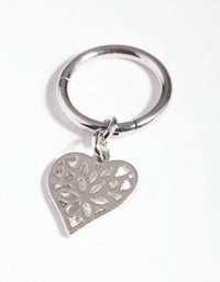 Silver Surgical Steel Filigree Heart Clicker Earring - link has visual effect only