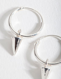 Sterling Silver Spike Dangle Hoop Earrings - link has visual effect only