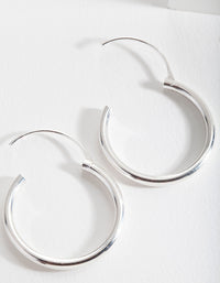 Sterling Silver Shiny 25mm Hoop Earrings - link has visual effect only