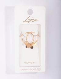 Gold Plated Sterling Silver Jingle Disc Hoop Earrings - link has visual effect only