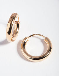 Gold Plated Sterling Silver Tube Hoop Earrings - link has visual effect only