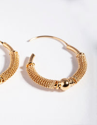 Gold Plated Sterling Silver Wire Ball Hoop Earrings - link has visual effect only