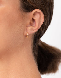 Gold Plated Sterling Silver Hammered Hoop Earrings - link has visual effect only