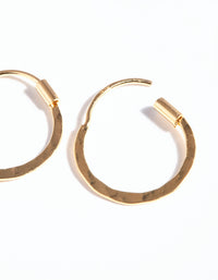 Gold Plated Sterling Silver Hammered Hoop Earrings - link has visual effect only