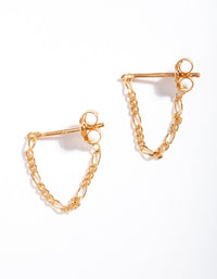 Gold Plated Sterling Silver Figaro Chain Earrings - link has visual effect only