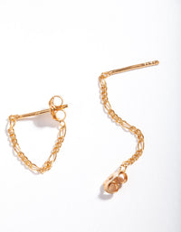 Gold Plated Sterling Silver Figaro Chain Earrings - link has visual effect only