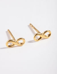 Sterling Silver Gold Plated Infinity Stud Earrings - link has visual effect only