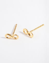 Sterling Silver Gold Plated Infinity Stud Earrings - link has visual effect only