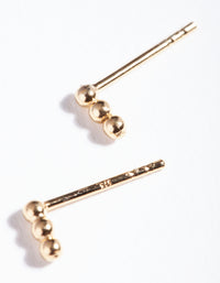 Gold Plated Sterling Silver Triple Ball Stud Earrings - link has visual effect only