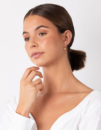 Gold Plated Sterling Silver Bee Charm Hoop Earrings - link has visual effect only