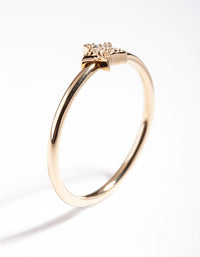 Gold Plated Sterling Silver Pave Star Ring - link has visual effect only